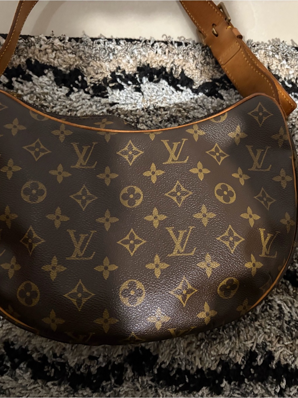 Louis Vuitton Monogram Crescent Shoulder Bag in Brown and Tan